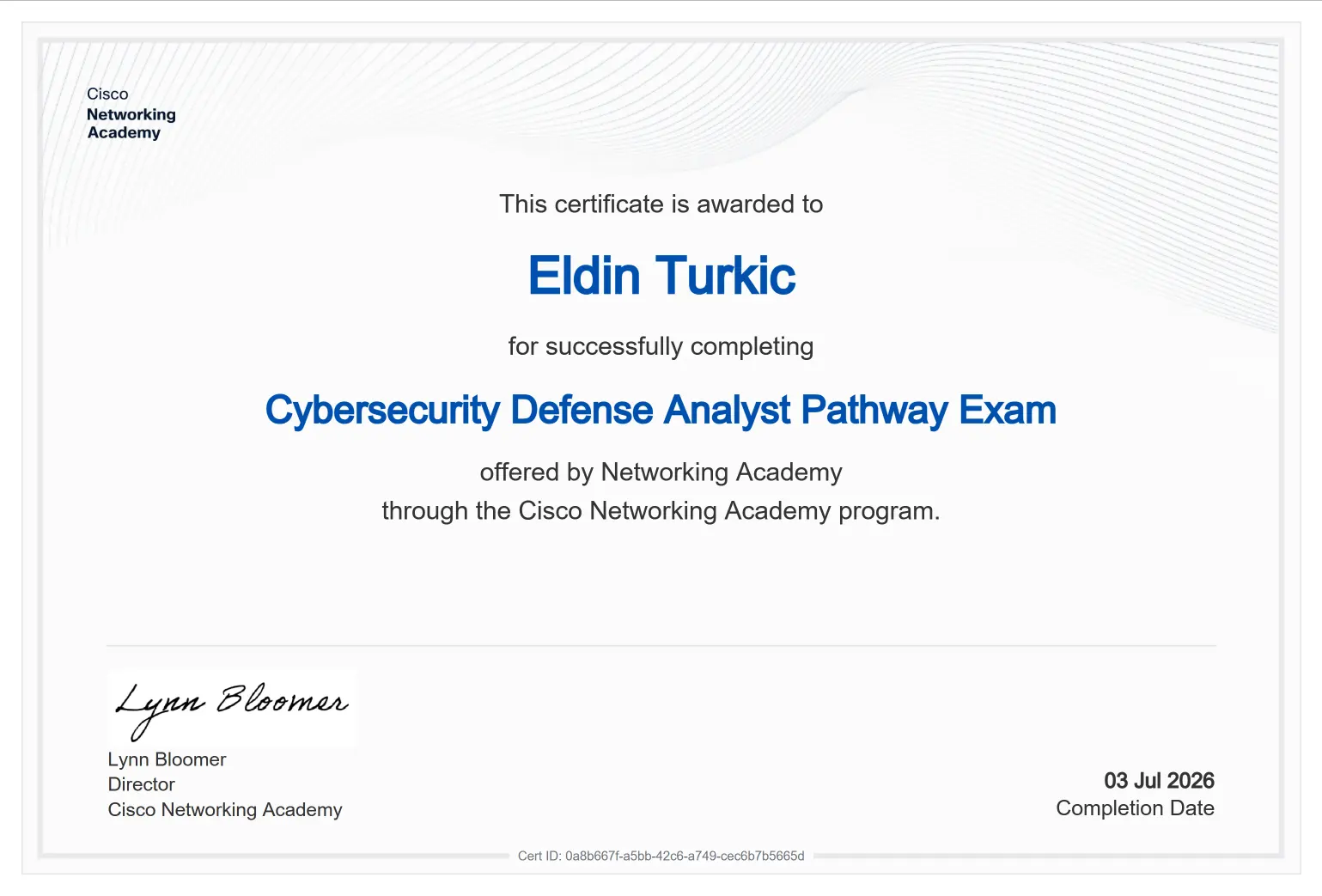 Junior Cybersecurity Analyst Career Path Exam - Eldin Turkić