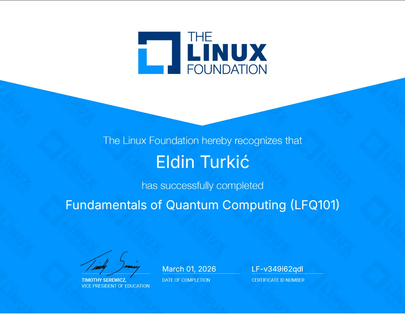 Fundamentals of Quantum Computing (LFQ101) - Eldin Turkić