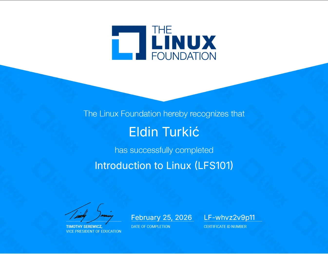 Introduction to Linux (LFS101) - Eldin Turkić