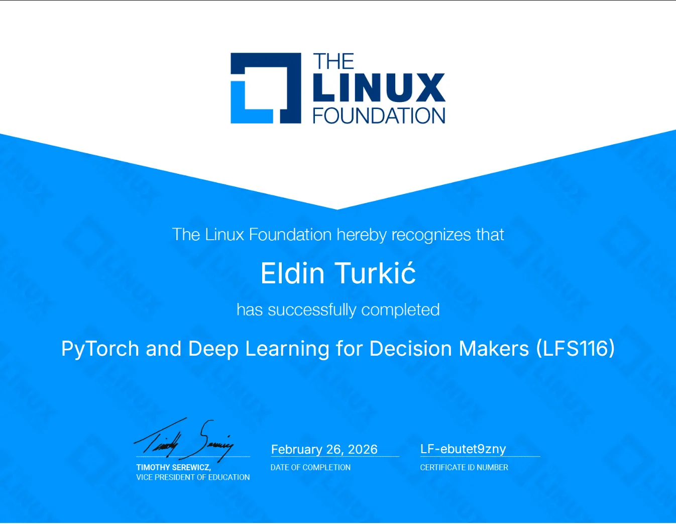 PyTorch and Deep Learning for Decision Makers (LFS116) - Eldin Turkić